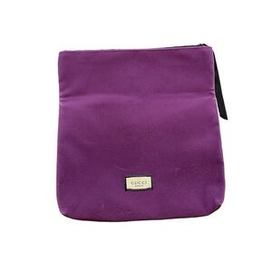 Gucci Purple Zipper Gift/Makeup Pouch L 9in H 9in-New